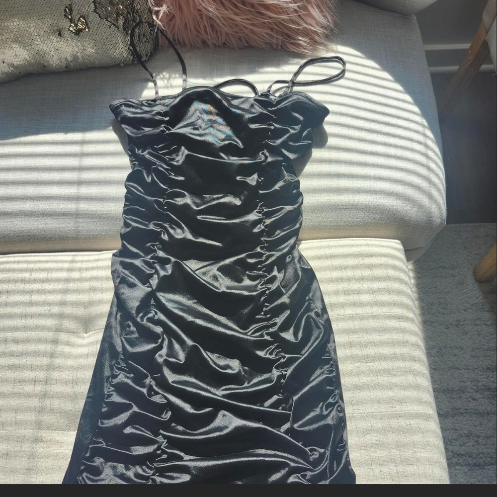 Black Ruched Dress Popular 21 Size Large
